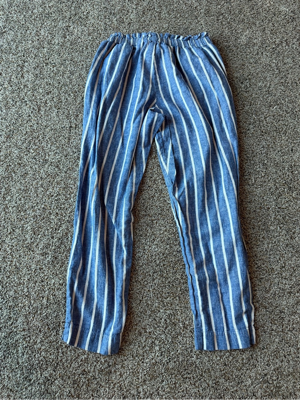 Beach Lunch Lounge Large Blue White Stripe Pull On Beach Pants Coastal - Picture 5 of 5